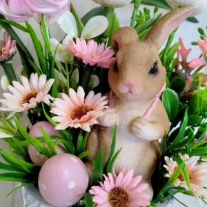 Nyuszis tavaszi asztaldísz pasztell hangulatban  - otthon & életmód - dekoráció - húsvéti asztaldíszek - Meska.hu