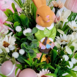 Tavaszi nyuszi lányos asztaldísz  - otthon & életmód - dekoráció - húsvéti asztaldíszek - Meska.hu