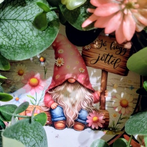 Csupa virágos tavaszi ajtódísz manós táblával - otthon & életmód - dekoráció - ajtó- és ablak dekoráció - ajtódísz & kopogtató - Meska.hu