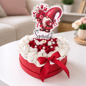 Valentin napi kis szív Szeretlek manóval, Otthon & Életmód, Dekoráció, Asztal és polc dekoráció, Asztaldísz, Mindenmás, Virágkötés, MESKA