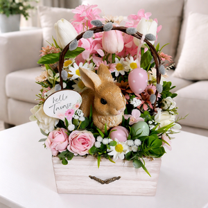 Fiókos nyuszis tavaszi asztaldísz  - Meska.hu