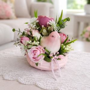 Tavaszi asztaldísz kerámia madárkával - Meska.hu