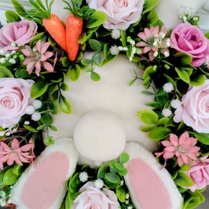 Nyuszi popós tavaszi ajtódísz  - otthon & életmód - dekoráció - ajtó- és ablak dekoráció - ajtódísz & kopogtató - Meska.hu