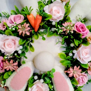 Nyuszi popós tavaszi ajtódísz  - otthon & életmód - dekoráció - ajtó- és ablak dekoráció - ajtódísz & kopogtató - Meska.hu