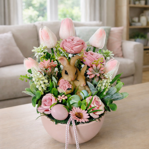 Nyuszik kertje- tavaszi asztaldísz  - Meska.hu