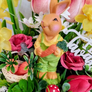 Nyúl Péter mesekertje tavaszi asztaldísz  - ünnepi díszek, dekorációk - húsvéti díszek és dekorációk - húsvéti asztaldíszek - Meska.hu