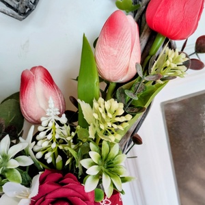 Szív alakú tulipános ajtódísz  - otthon & életmód - dekoráció - ajtó- és ablak dekoráció - ajtódísz & kopogtató - Meska.hu