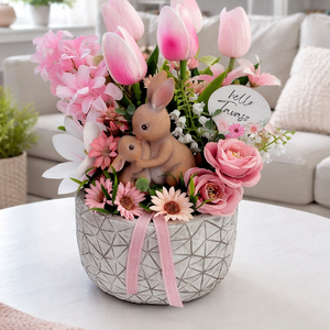 Nyuszi szeretet tavaszi asztaldísz  - Meska.hu