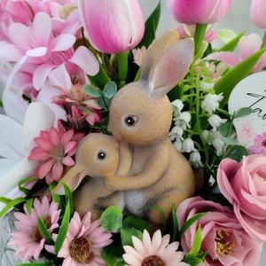 Nyuszi szeretet tavaszi asztaldísz  - ünnepi díszek, dekorációk - húsvéti díszek és dekorációk - húsvéti asztaldíszek - Meska.hu