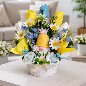 Tavasz manós asztaldísz , Otthon & Életmód, Dekoráció, Asztal és polc dekoráció, Asztaldísz, Mindenmás, Virágkötés, MESKA