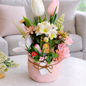 Tündérfa rózsaszín kaspós asztaldísz  - Meska.hu