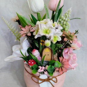 Tündérfa rózsaszín kaspós asztaldísz  - otthon & életmód - dekoráció - asztal és polc dekoráció - asztaldísz - Meska.hu