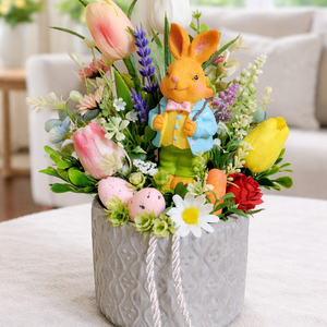 Nyúl Palkó húsvéti kalandja tavaszi asztaldísz  - Meska.hu