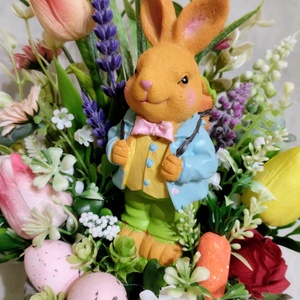 Nyúl Palkó húsvéti kalandja tavaszi asztaldísz  - ünnepi díszek, dekorációk - húsvéti díszek és dekorációk - húsvéti asztaldíszek - Meska.hu