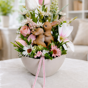 Táncoló nyuszik tavaszi asztaldísz  - Meska.hu