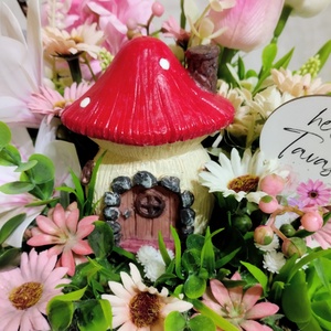 Gombaházikós tavaszi asztaldísz  - otthon & életmód - dekoráció - asztal és polc dekoráció - asztaldísz - Meska.hu