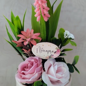 Halvány rózsaszín kaspós kis asztaldísz  - otthon & életmód - dekoráció - asztal és polc dekoráció - asztaldísz - Meska.hu