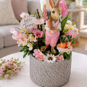 Kertész nyuszis tavaszi asztaldísz  - Meska.hu