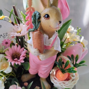 Kertész nyuszis tavaszi asztaldísz  - ünnepi díszek, dekorációk - húsvéti díszek és dekorációk - húsvéti asztaldíszek - Meska.hu