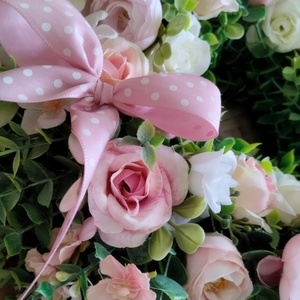 Pasztell virágos ajtódísz  - otthon & életmód - dekoráció - ajtó- és ablak dekoráció - ajtódísz & kopogtató - Meska.hu