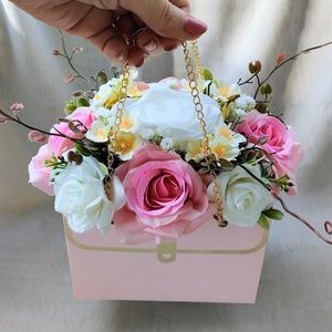 Rózsaszín táskadísz  - otthon & életmód - virágdekoráció - virágok - virágbox - Meska.hu
