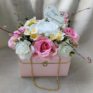 Rózsaszín táskadísz  - otthon & életmód - virágdekoráció - virágok - virágbox - Meska.hu