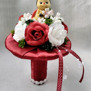 Katicás ovis ballagási csokor  - otthon & életmód - virágdekoráció - virágok - virágcsokor - Meska.hu