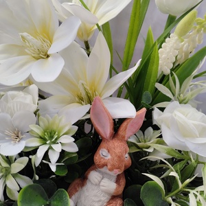 Magnóliás alvó nyuszis asztaldísz  - ünnepi díszek, dekorációk - húsvéti díszek és dekorációk - húsvéti asztaldíszek - Meska.hu