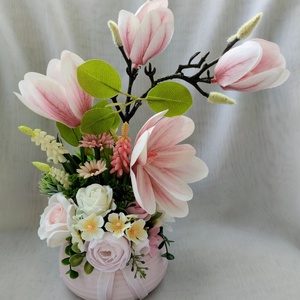 Tavaszi magnóliás asztaldísz  - otthon & életmód - dekoráció - asztal és polc dekoráció - asztaldísz - Meska.hu