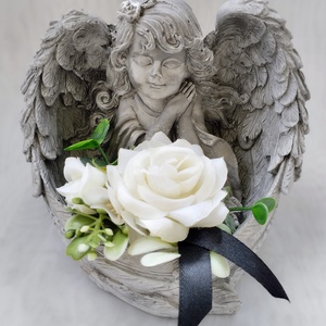 Angyalkás sírdísz - Meska.hu