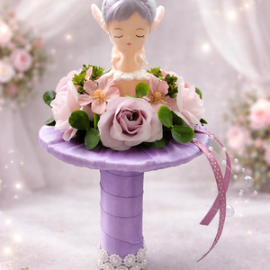 Lila tündéres ovis ballagási csokor  - Meska.hu