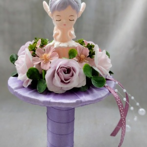 Lila tündéres ovis ballagási csokor  - otthon & életmód - virágdekoráció - virágok - virágcsokor - Meska.hu