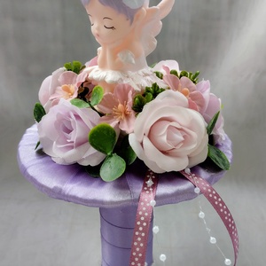 Lila tündéres ovis ballagási csokor  - otthon & életmód - virágdekoráció - virágok - virágcsokor - Meska.hu