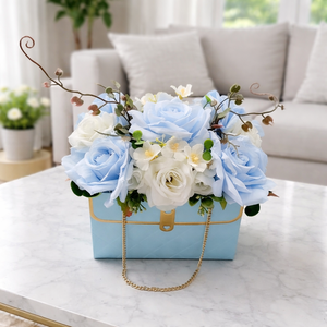 Kék-fehér táskadísz - Meska.hu