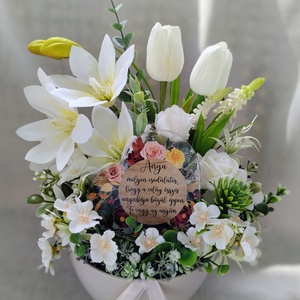 Fehér magnólia álom asztaldísz  - otthon & életmód - dekoráció - asztal és polc dekoráció - asztaldísz - Meska.hu