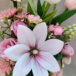 Rózsaszín kiskert asztaldísz  - otthon & életmód - dekoráció - asztal és polc dekoráció - asztaldísz - Meska.hu