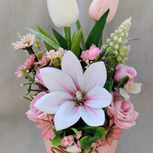 Rózsaszín kiskert asztaldísz  - otthon & életmód - dekoráció - asztal és polc dekoráció - asztaldísz - Meska.hu