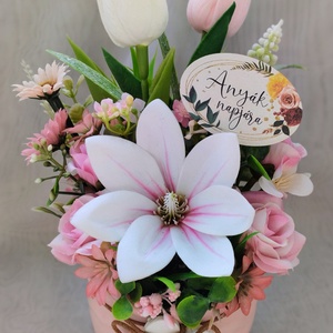 Rózsaszín kiskert asztaldísz  - otthon & életmód - dekoráció - asztal és polc dekoráció - asztaldísz - Meska.hu