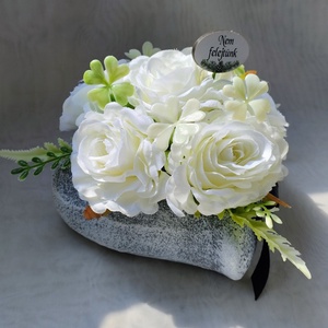 Kis szív alakú sírdísz  - otthon & életmód - vallás - temetkezési tárgy - sírdísz, kegyeleti dísz - Meska.hu