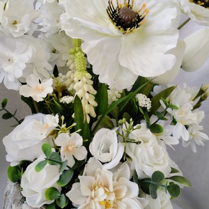 Fehér pipacsos asztaldísz  - otthon & életmód - dekoráció - asztal és polc dekoráció - asztaldísz - Meska.hu