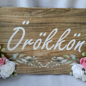 Örökkön Örökké fa tábla szett - esküvő - dekoráció - esküvői feliratok - Meska.hu