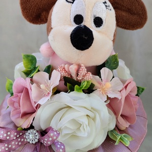 Minnie egeres ovis ballagási csokor (rózsaszín) - otthon & életmód - virágdekoráció - virágok - virágcsokor - Meska.hu
