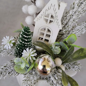 Ezüstös téli mese-bögrés dísz - karácsony - adventi díszek - adventi asztaldísz - Meska.hu