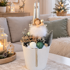 Angyalkás adventi asztaldísz - Meska.hu