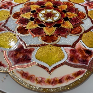 40 cm üvegfestett mandala - otthon & életmód - dekoráció - spiritualitás - mandala - Meska.hu