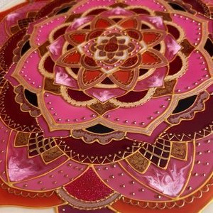 30 cm üvegfestett mandala - otthon & életmód - dekoráció - spiritualitás - mandala - Meska.hu
