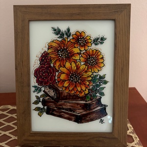 Üvegfestett keretes kép, Otthon & Életmód, Dekoráció, Kép & Falikép, Táblakép, Festett tárgyak, Üvegművészet, MESKA