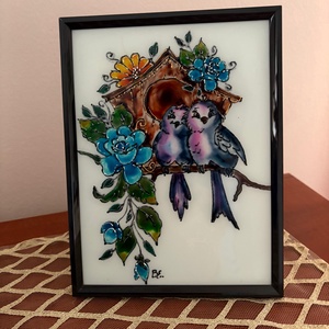 Üvegfestett keretes kép, Művészet, Festmény, Üvegfestmény, , MESKA