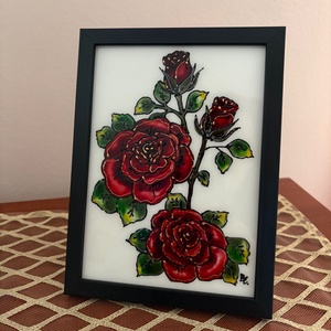 Üvegfestett keretes kép, Művészet, Festmény, Üvegfestmény, , MESKA