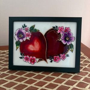 Üvegfestett keretes kép, Művészet, Festmény, Üvegfestmény, , MESKA